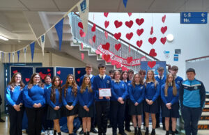 Dunamase College, Portlaoise, received a CPR 4 Schools award from the Irish Heart Foundation after the school’s transition year students trained fellow pupils in CPR