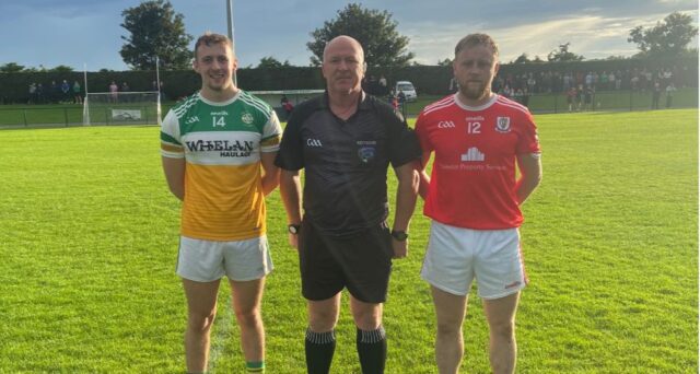 Cormac Murphy Crettyard Des Cooney Referee Jimmy O'Connor Timahoe