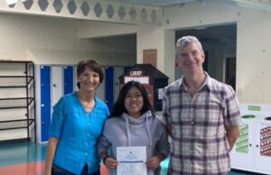 Katie Linh Roe with her proud parents Mags and Pat