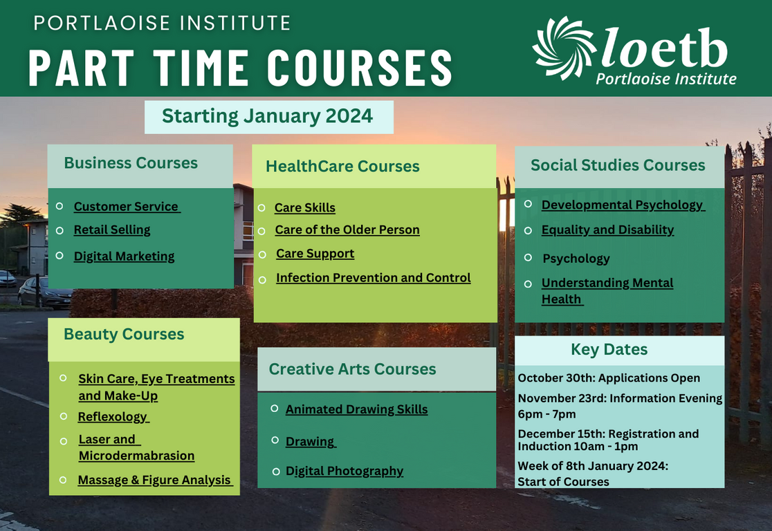 Portlaoise Institute part time courses