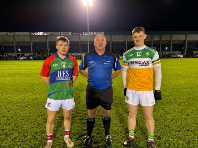 CONOR FITZPATRICK STRADBALLY PARISH GAELS DES COONEY REF JONAH KELLY CRETTYARD:SPINK U20 ROUND 1