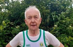 Dick Mullins who finished 8 overall in the M75 category and earned a silver team medal