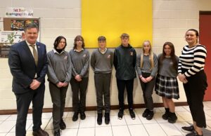 Gaeltacht scholarships Mr Daly, Hanna, Marija, Thomas, James, Emilija, Abi and Ms Walshe