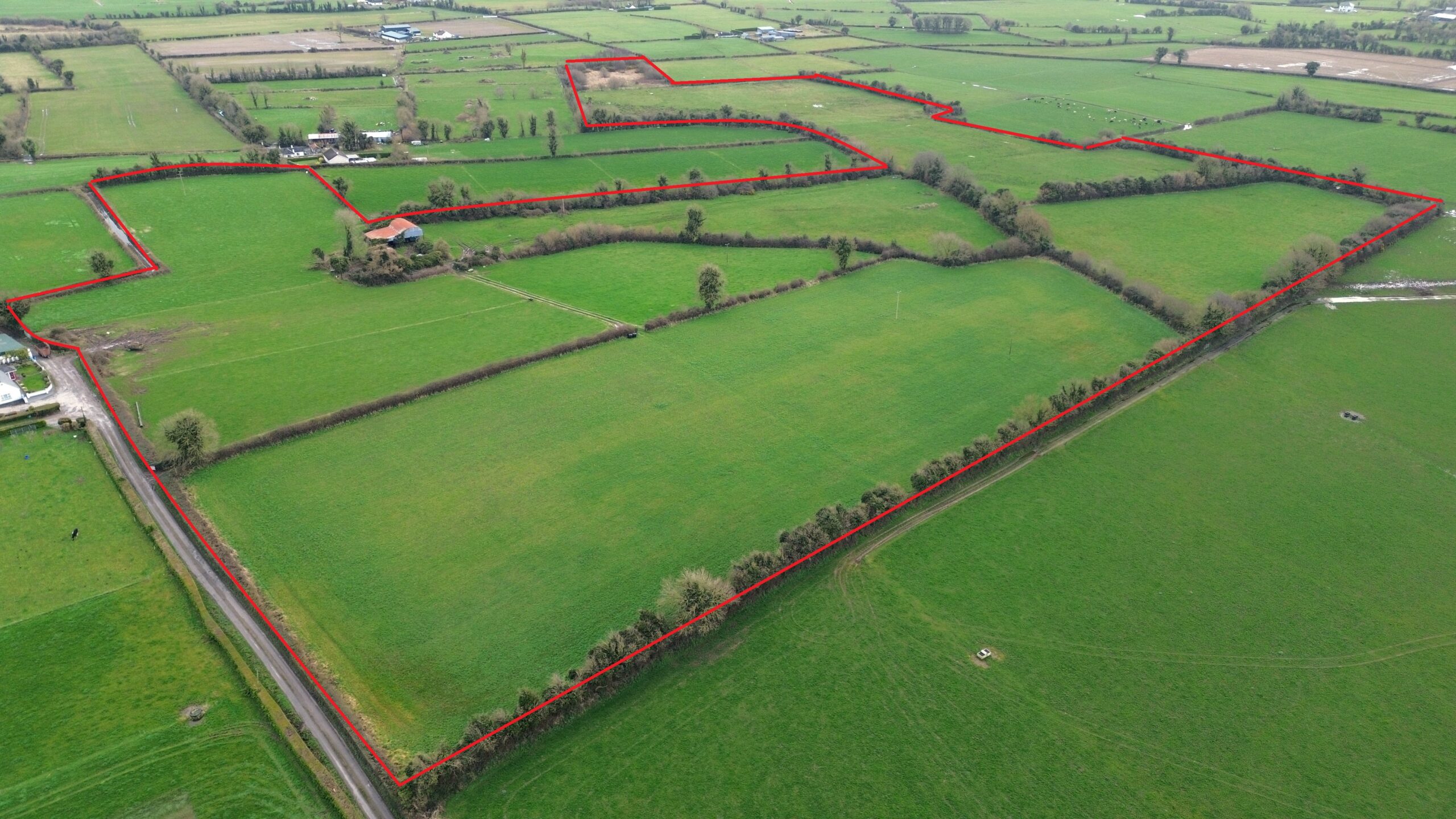 Outline of 42 acre farm at Derryguile Mountmellick