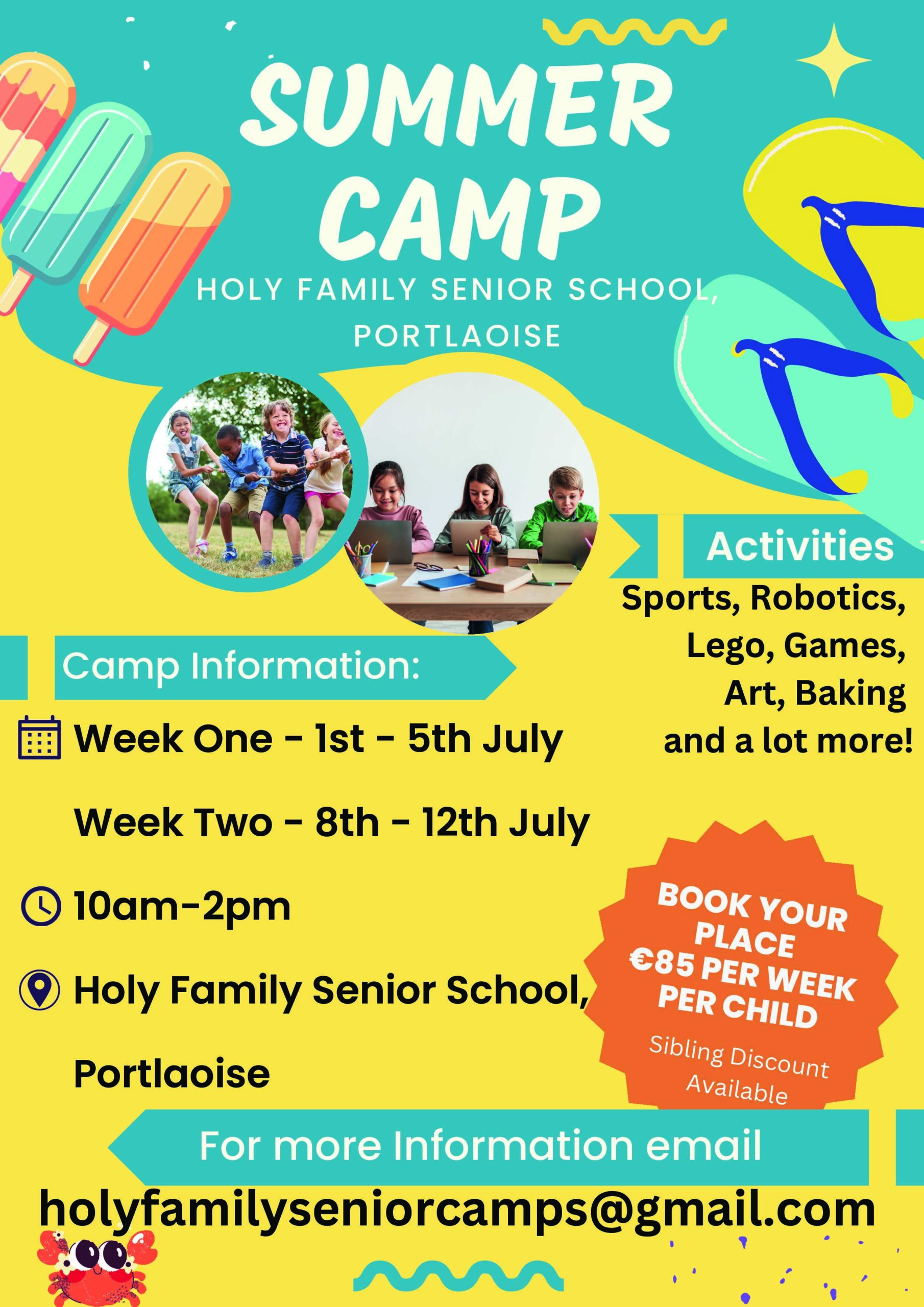 LaoisToday Summer Camp listing 2024 Holy Family senior camps
