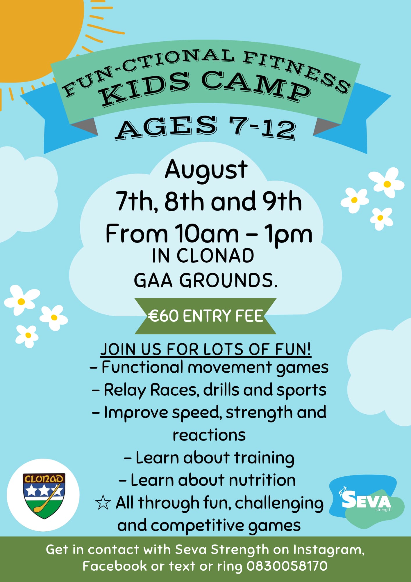 Seva Functional Fitnes Summer camp details as part of the LaoisToday 2024 Summer Camp guide