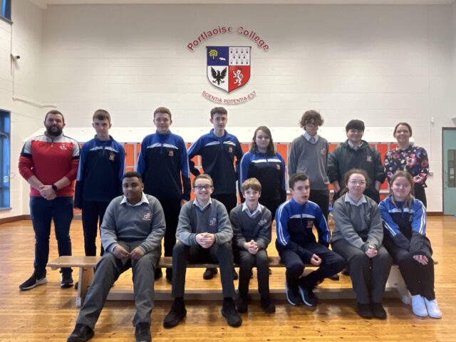 Mr Moloughney and Ms Rowan with homeroom students at the launch