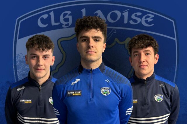 Laois U-20 football captain Jake Darcy with vice captains Darragh Loughman and Conor Raggett