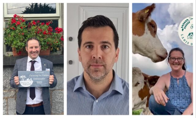 Bruce Thompson, Cathal Fleming, Maria Phelan National Dairy Awards