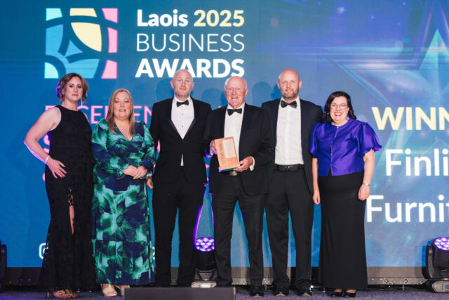 Finline Furniture, Excellence in Sustainability and Climate Action award winners at the recent Laois Chamber awards in the Heritage Hotel in Killenard