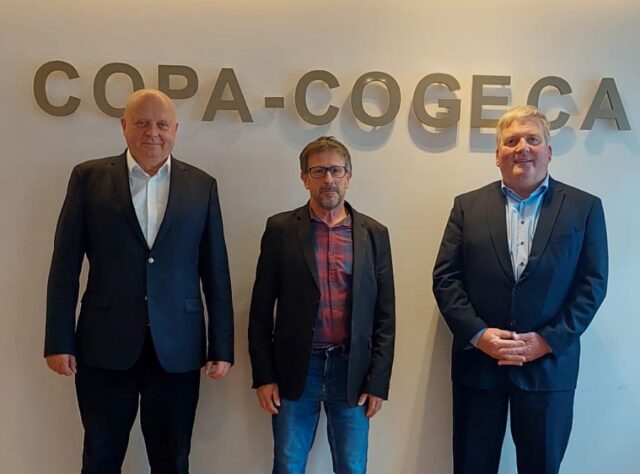 (L-R) Jerzy Wierzbicki, Dominique Fayel and Declan Hanrahan of the Copa Cogeca working party on beef
